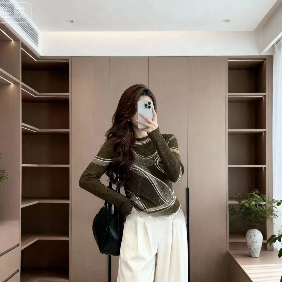 

Miyake плиссированная новинка 202, осень и зима, новая нижняя рубашка с длинными рукавами, плиссированная повседневная универсальная тонкая женская блузка