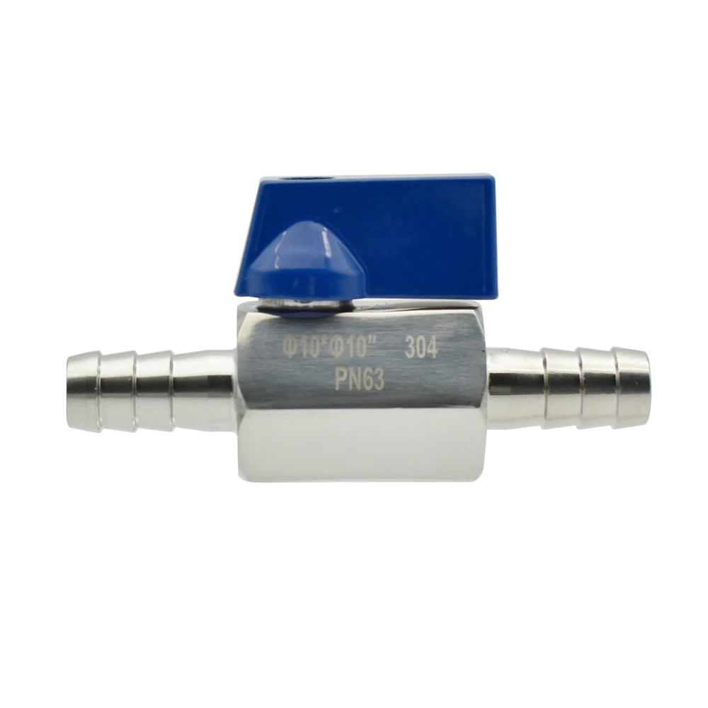 304 Stainless Steel MINI Ball Valve 7mm -25mm Hose Barb Self-made 2 Air, Water And Oil Hoses, Tube Skin Connector Micro-valve