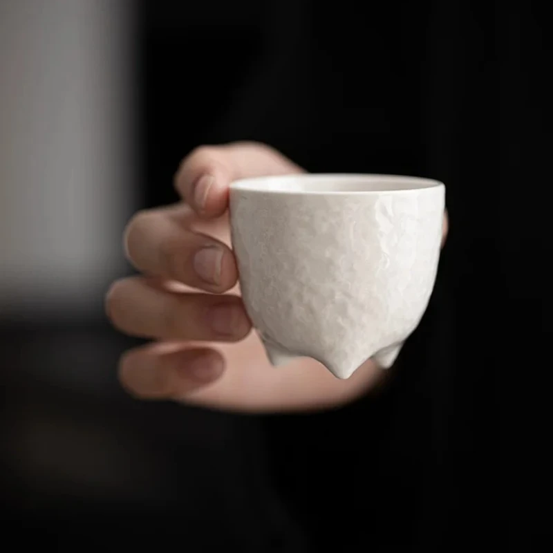 Chinesische Guanyintang Porzellan-Teetasse, Handgefertigte Hochtemperatur-Keramik Gongfu Meistertasse für Aromaversuchungen, Haushalts-Teegeschirr