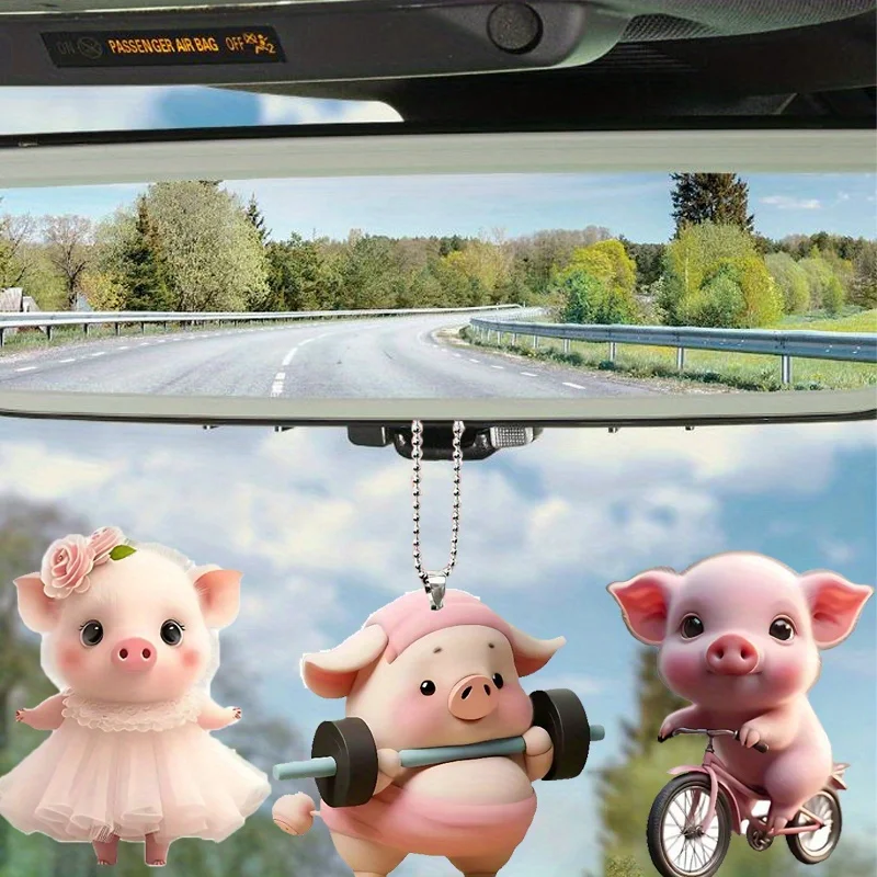 Acryl-Flugzeug, süßes Schweinchen, Autoinnenraum, Acryl-Anhänger, Anhänger, Autoschlüssel