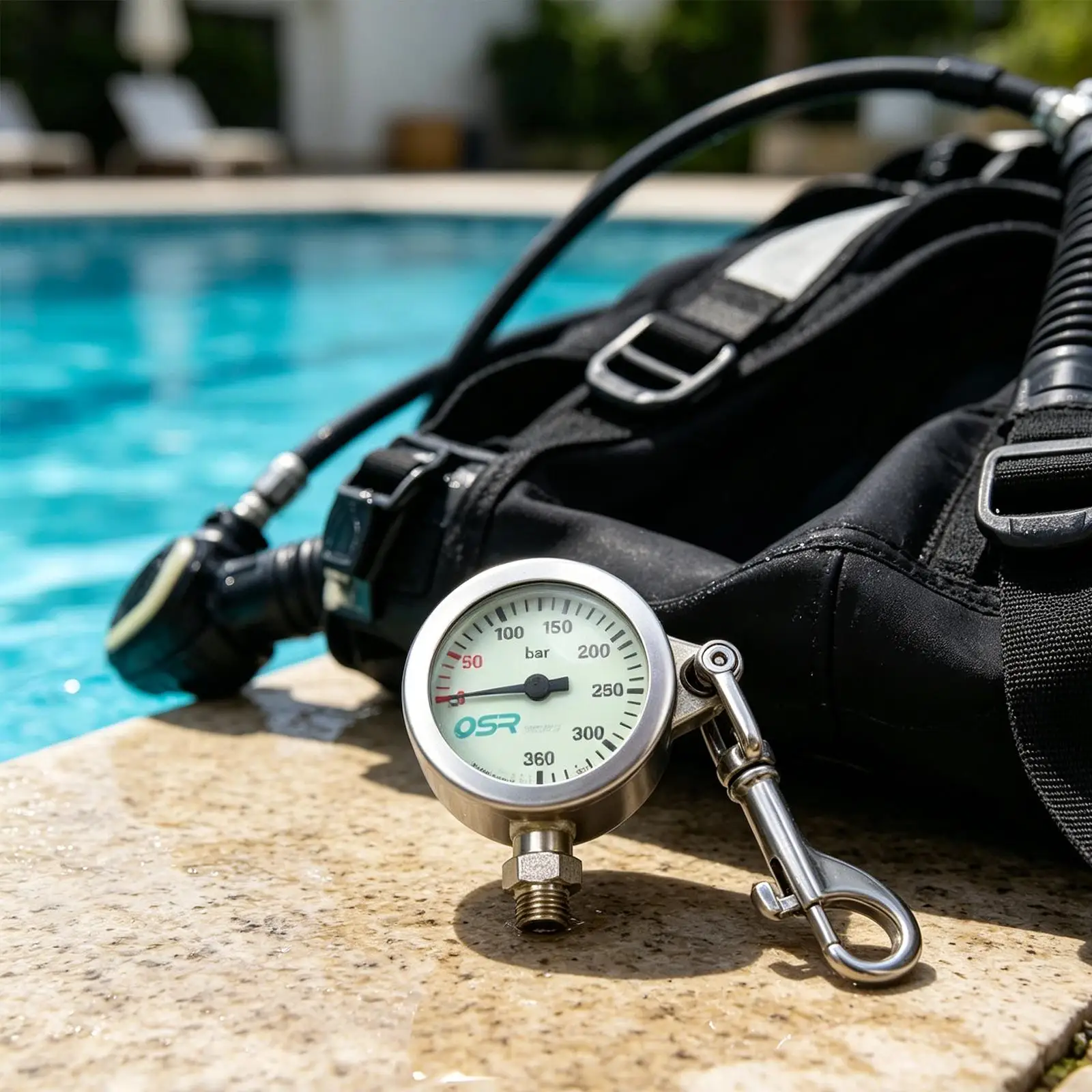 

Diving Pressure Gauge,Lightweight,Sturdy,Compact 350Bar,Metal,High Pressure Gauge,for Snorkeling Underwater Outdoor Sports