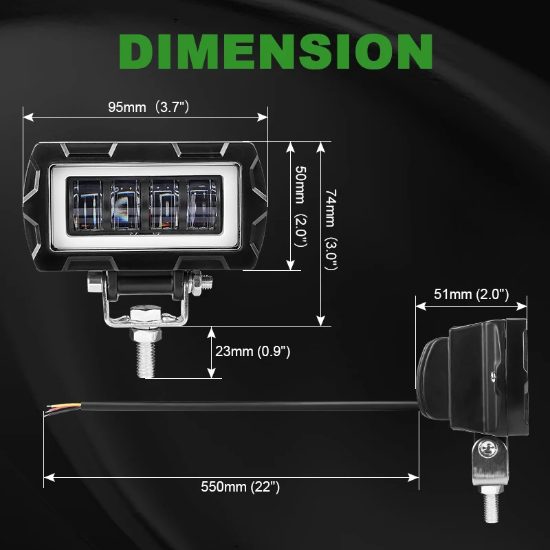 4 بوصة 7D مصباح ليد بار الطرق الوعرة 4x4 القيادة الضباب ضوء مصباح جيد الإضاءة العمل القرون 12 فولت 24 فولت ل جيب سيارة دراجة نارية شاحنة ATV SUV