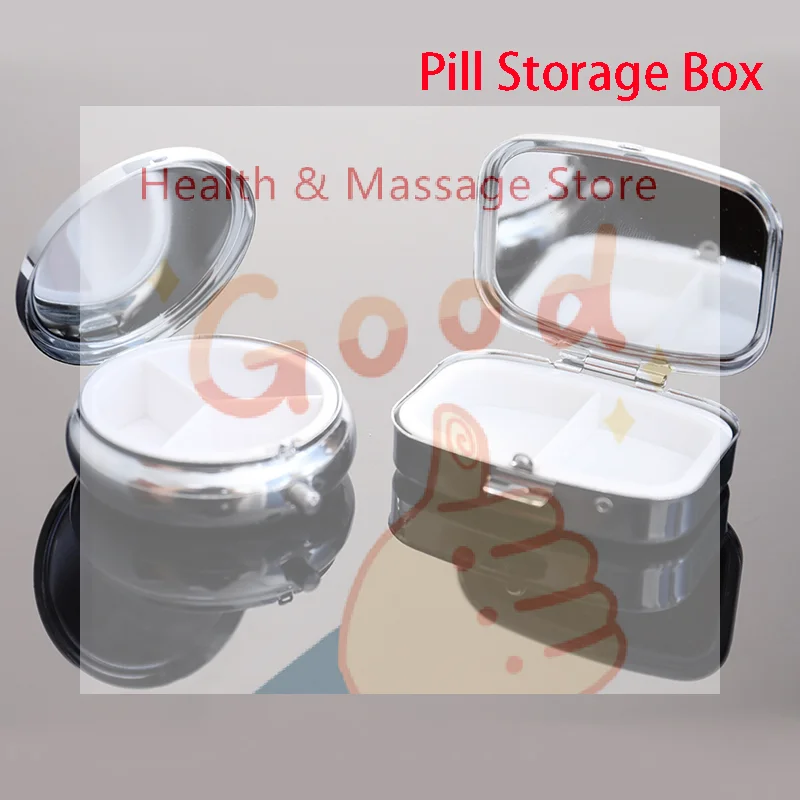 【WA】 Waterproof Metal Pill Organizer Portable Round Square Pill Box Pill Container Weekly Pill Splitter Box