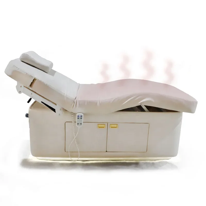 Multifunctional Spa Furniture Water heating electric massage table 2 motors facial beds with cabinet