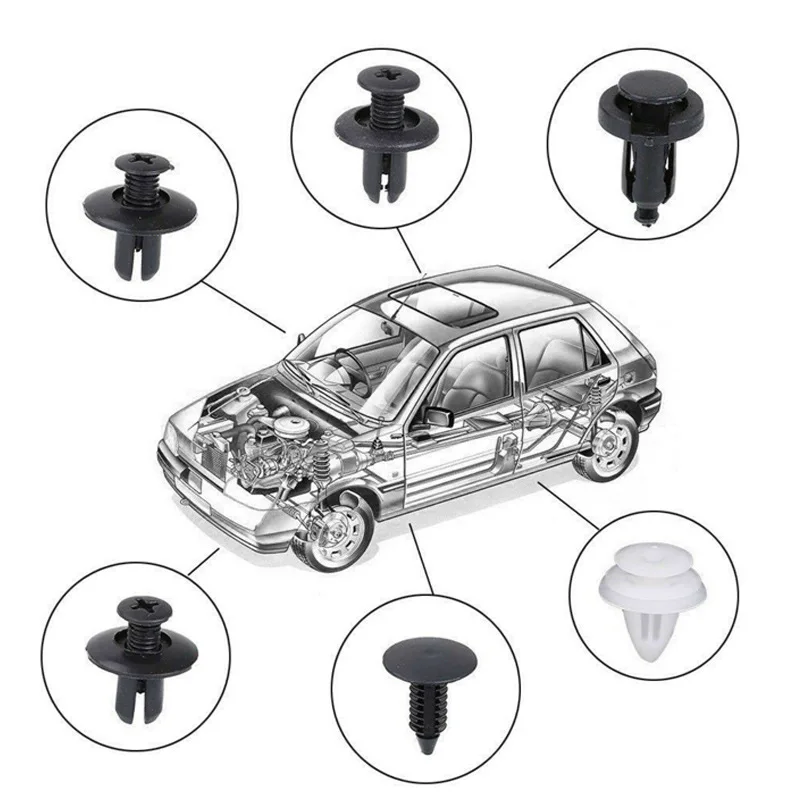 Auto spojovací materiál klip auto blatník strčit přidržovač špendlík nýt hojnost pro dveře stříhat panel přidržovač spojovací materiál souprava, bag/box paket 50/100pc