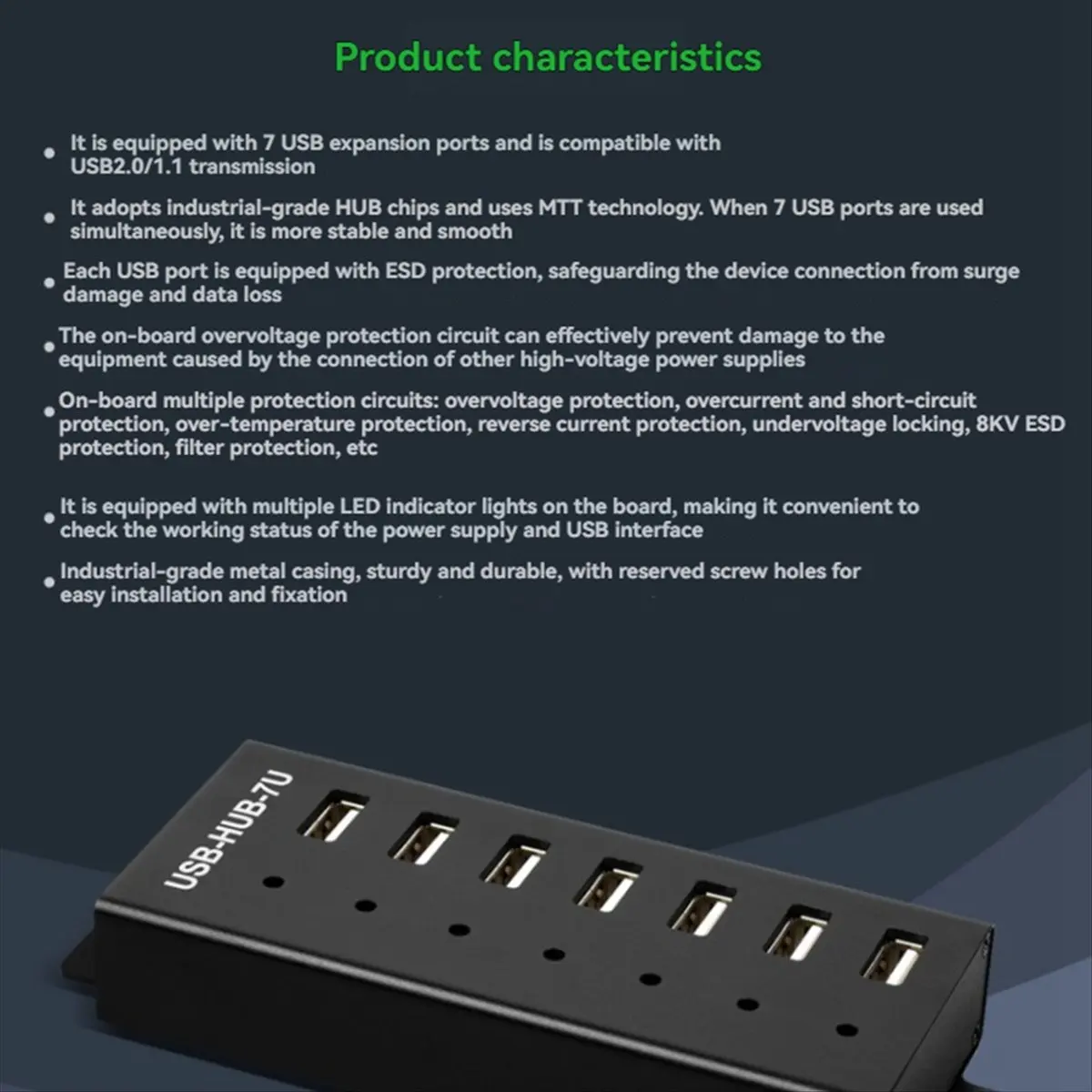 abpo-産業用usbハブ-7チャンネルusb-20ポート拡張ハブアダプター-win11-10-8-linux対応