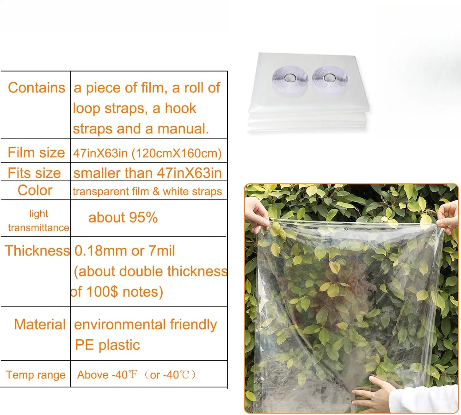 Window Insulation Kit 47inX63infor Winter Keep Cold Out,cuttable Transparent Film 18 Thickness,Easy to Open for Ventilation,