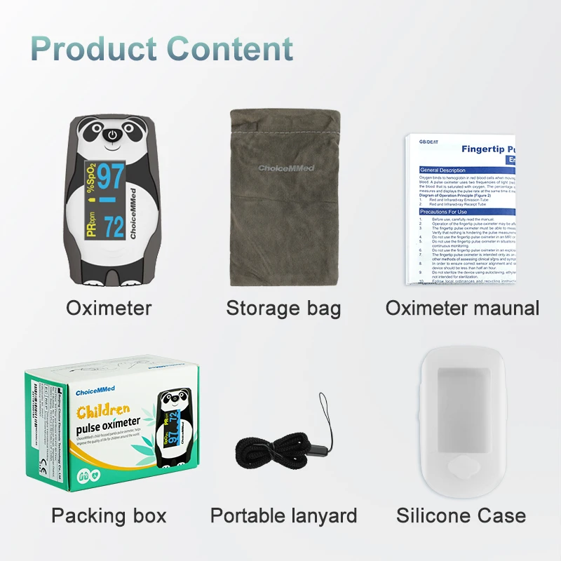 ChoiceMMed Pediatrics Finger Pulse Oximeter Blood Oxygen Saturation Meter Heart Rate Monitor Child Pulse Oxiometer OLED Oximetro