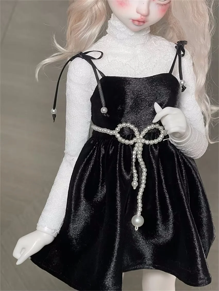 BJD/SD Doll Clothes 1/4 Soft lacy Long Sleeve T-shirt Toys Girls Tops Black White Elegant Beautiful Gifts Daily Doll Accessories