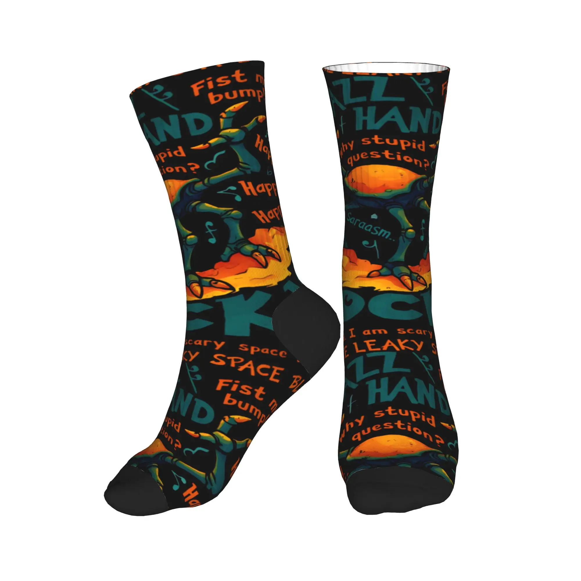 Adults Men Socks Project Hail Mary Jaz Hand Rocky  Stockings Anti-Slip Medium Soft Socks Winter Leisure Pattern Skateboard Socks