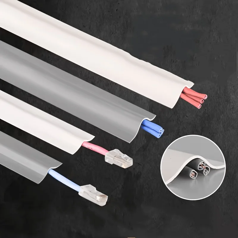 1PC 3/1m Flexible Wire Cover, Cable Channel, Self-Adhesive Bendable Cord, Matte White Wire Management, No Punching