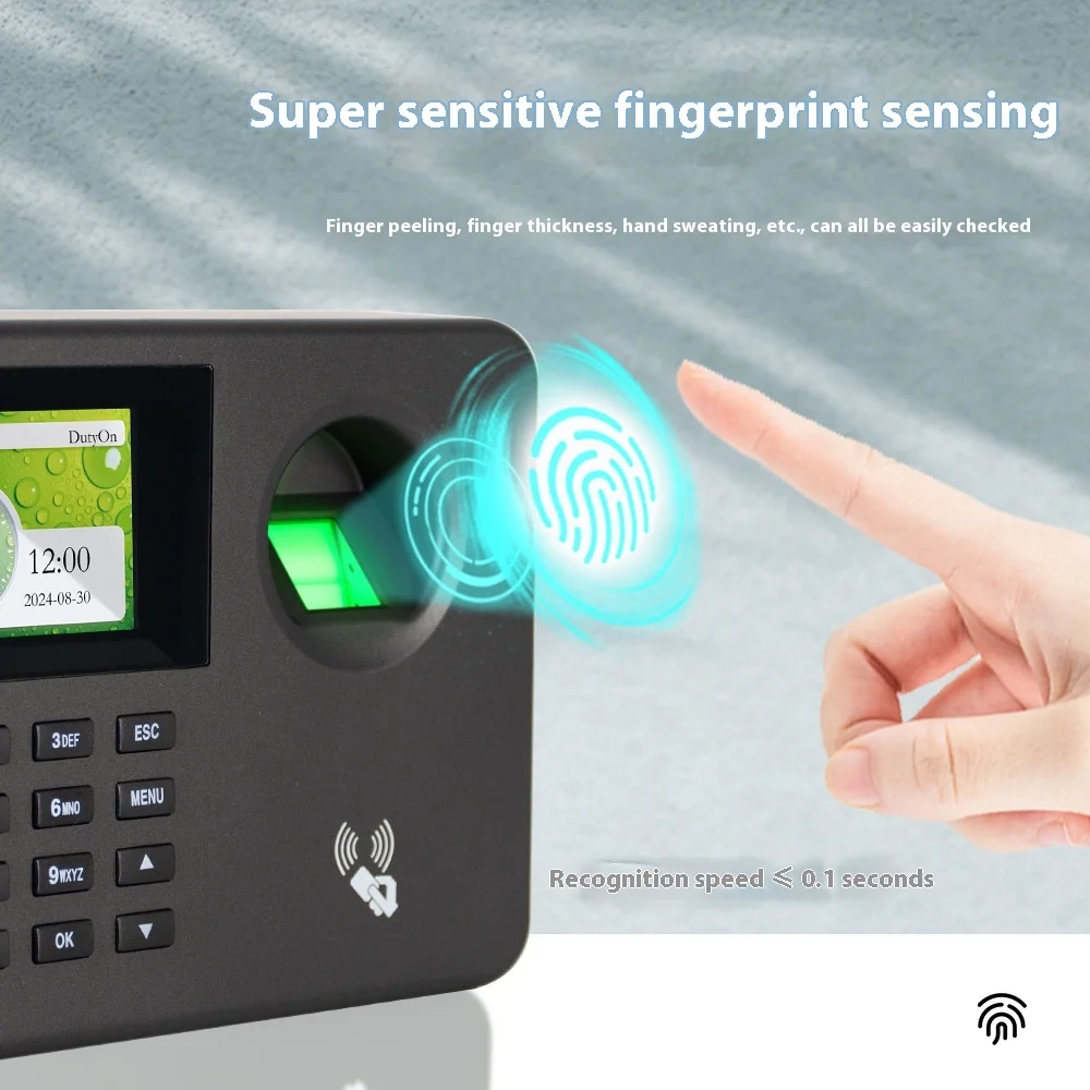 19T Fingerprint Recognition Swipe Card Sign-in Password Fingerprint Attendance Clock in Machine Employee