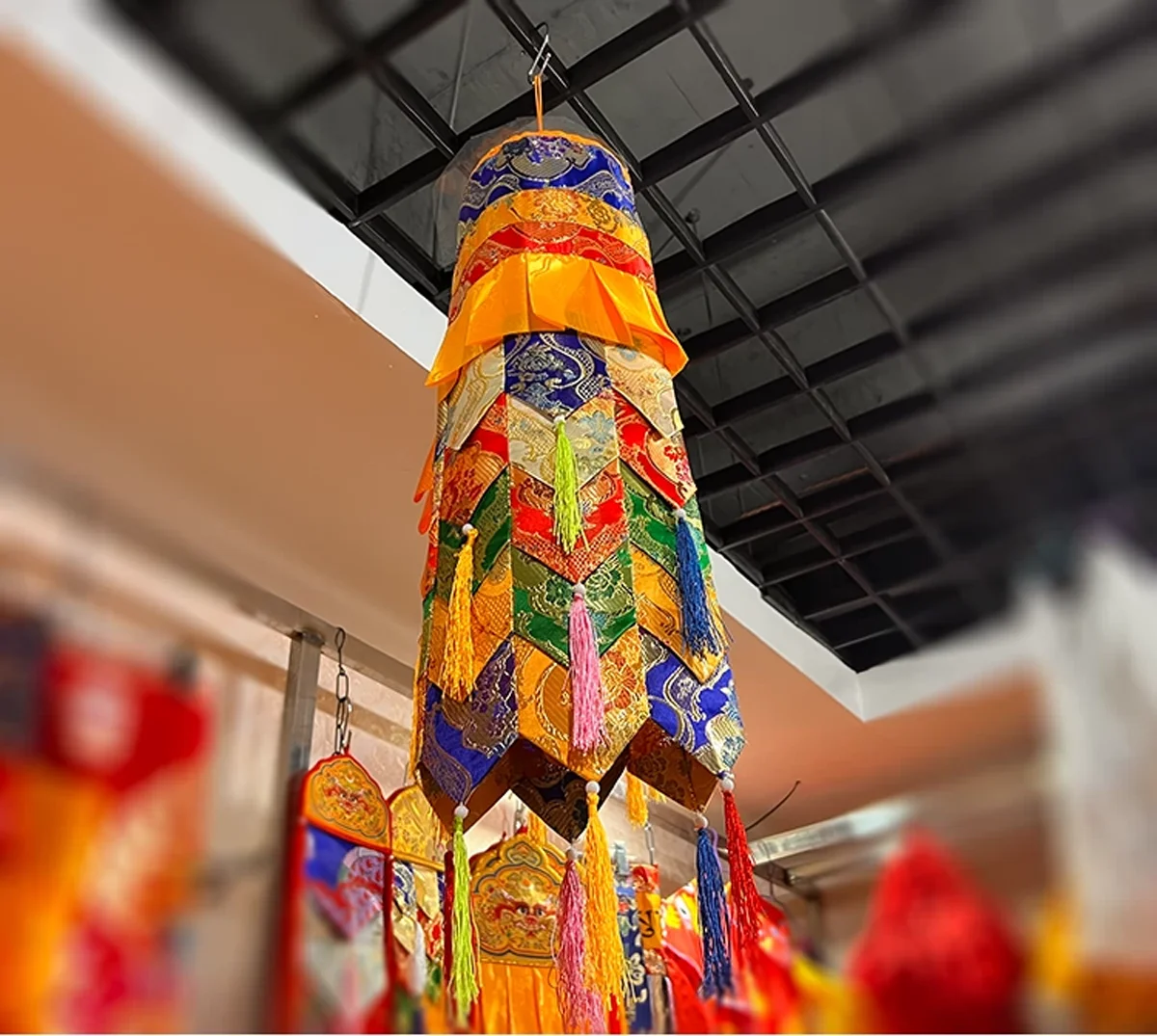 Wholesale Buddhist supplies,Buddhist shrine cylinder decor ,victory streamer,Altar decor for temple,Buddha altar victory banner