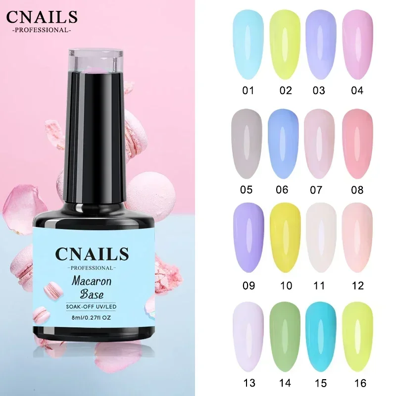 Cnails ยางอเนกประสงค์ฐานด้านบนเคลือบมาการองแช่เจลยูวีทำเล็บ8มล. เจลอุปกรณ์ทำเล็บยาทาเล็บสำหรับมืออาชีพ