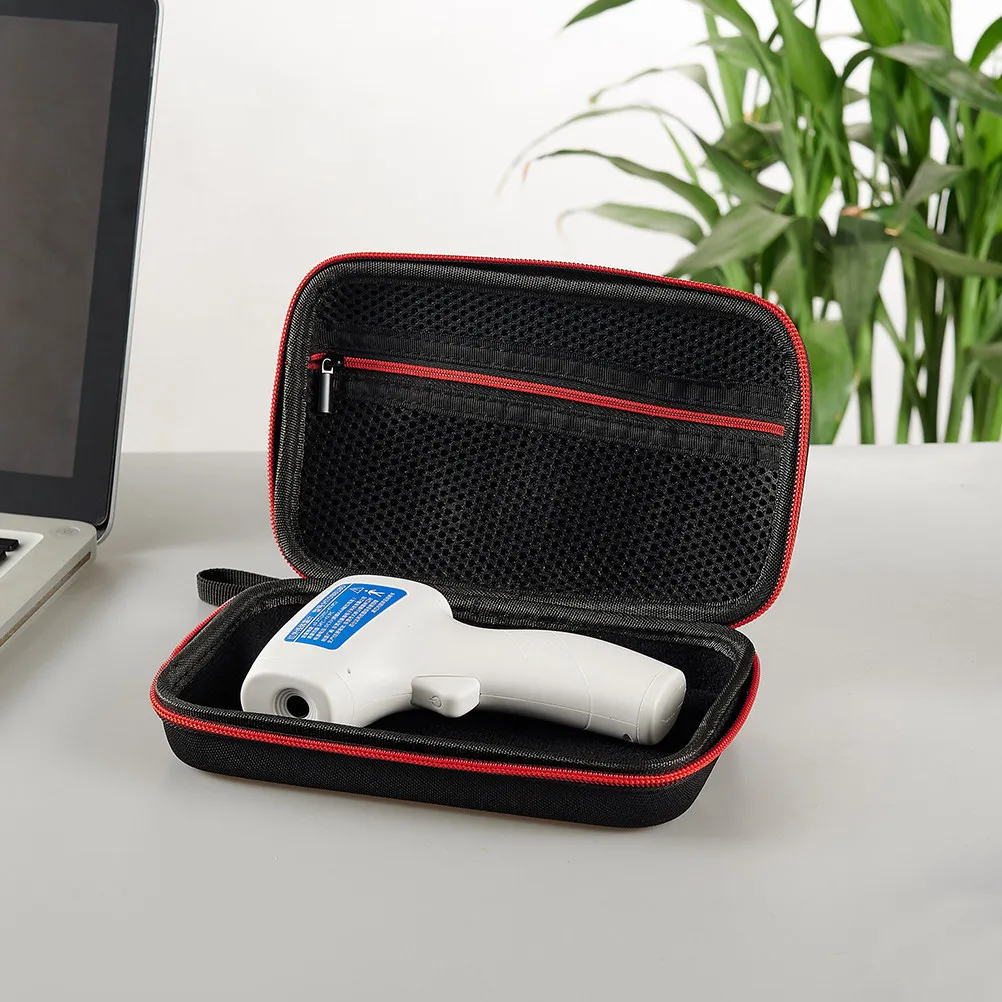 1Pcs Portable Forehead Thermometer Protective Case Eva Shockproof Storage Carrying Lanyard