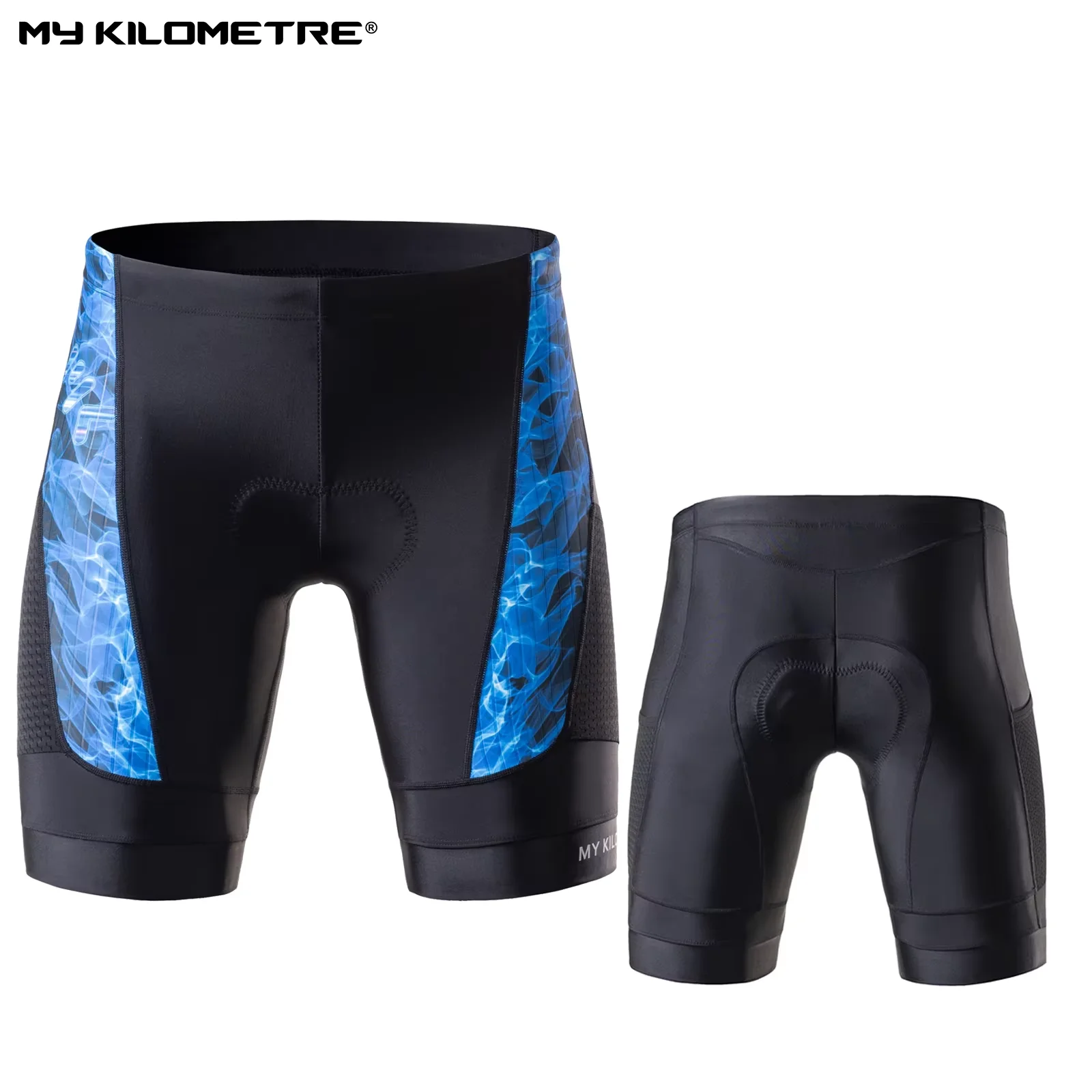 Men's Triathlon Shorts 9 Inch with Padding - Cycling Swimming Run Shorts with Adjustable Drawstring, Leg Pockets & Padded Liner