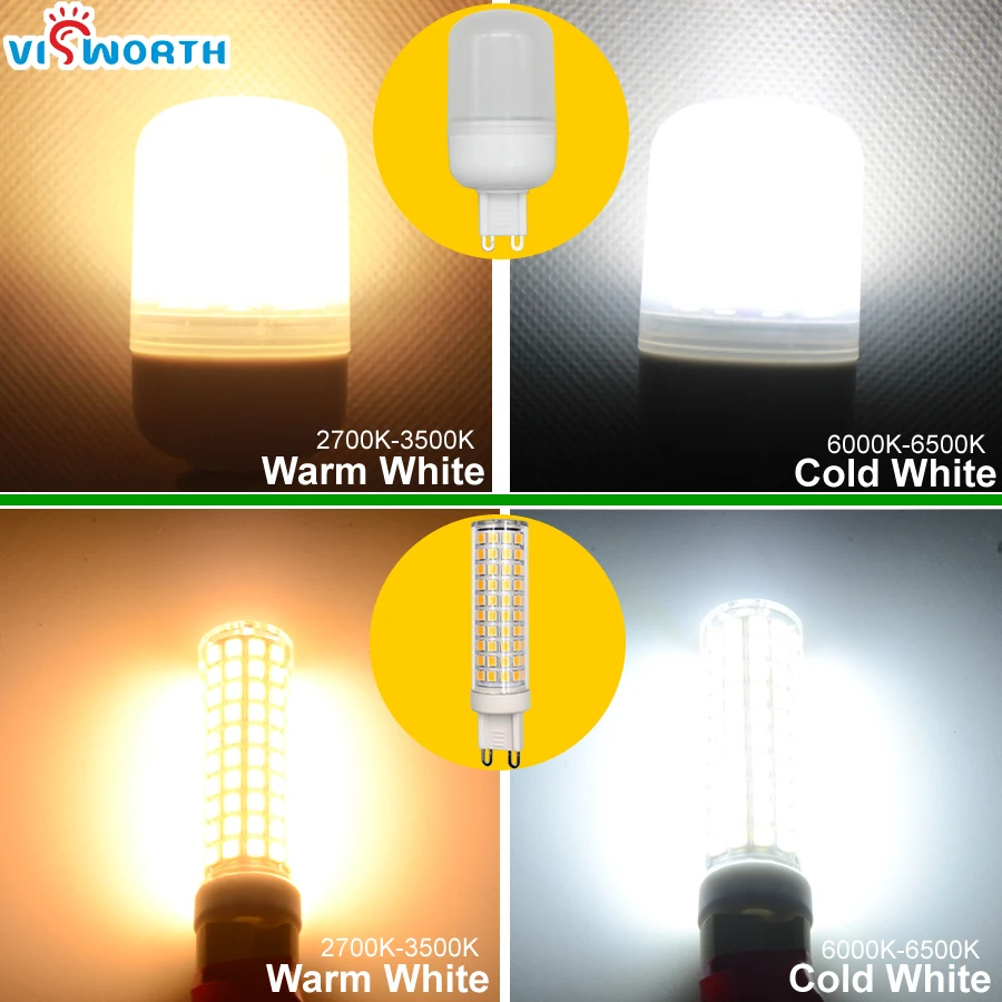 G9 LED Light SMD3014 3W LED Bulb SMD2835 5W 7W 9W 12W 15W LED Lamp Crystal Corn Bulb 360 Degree Home Decoration Lighting