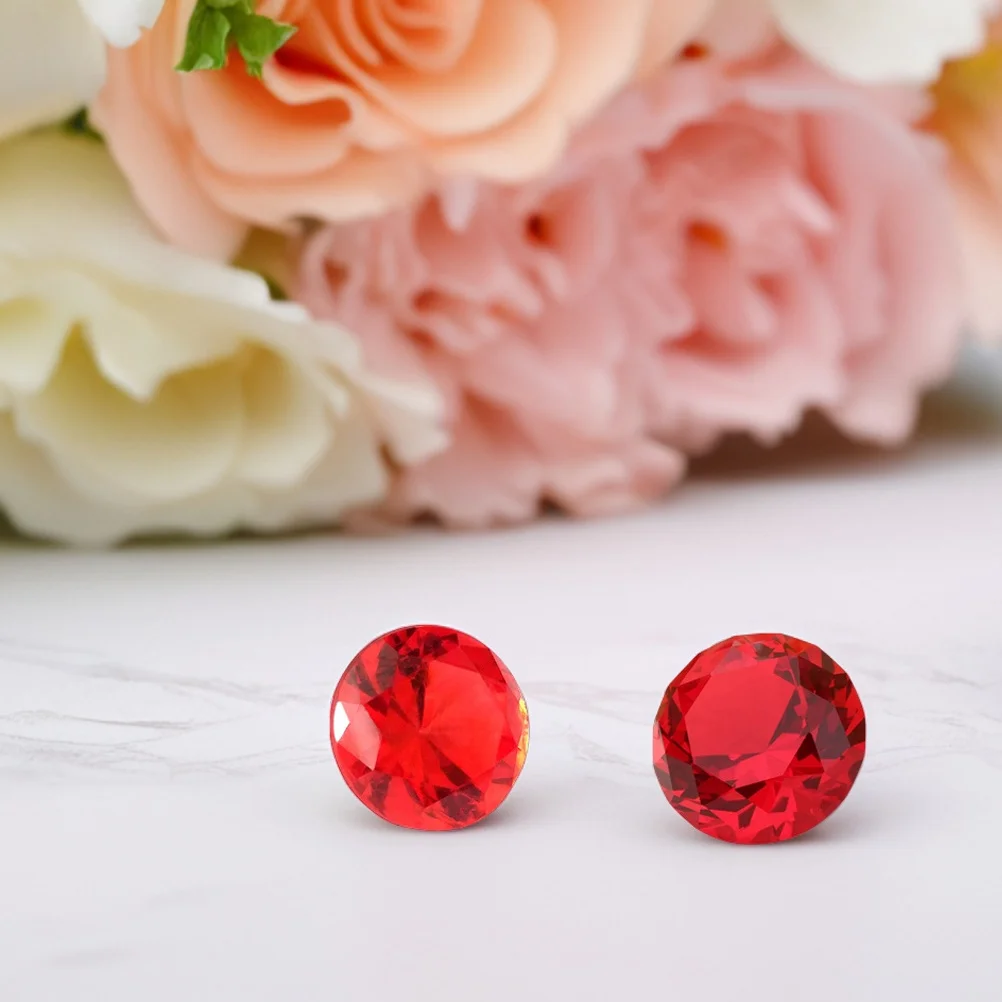 

240Pcs Acrylic Rhinestones Red Vase Fillers Shiny Wedding Party Decorations DIY Jewelry Accessories Desktop Centerpiece Gem