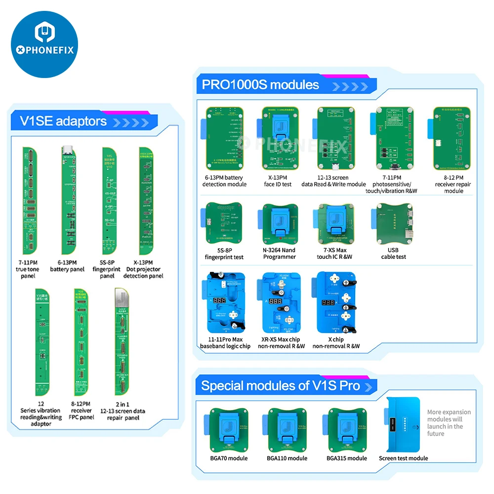 JCID V1S PRO Multifunction NAND BGA315/110/70 Programmer Compatible with Modules of PRO1000S and V1SE For iPhone iPad Repair
