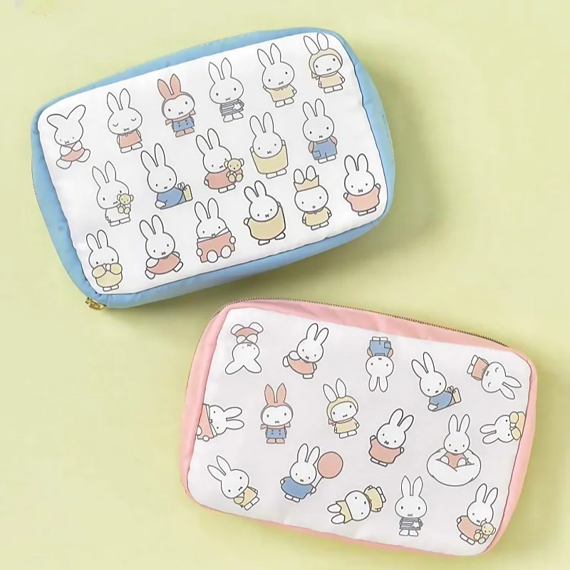 

Kawaii Miffy Cartoon Rabbit Zipper Makeup Bag Multi Functional Storage Change Bag Handheld Jewelry Bag Girl Birthday Gifts