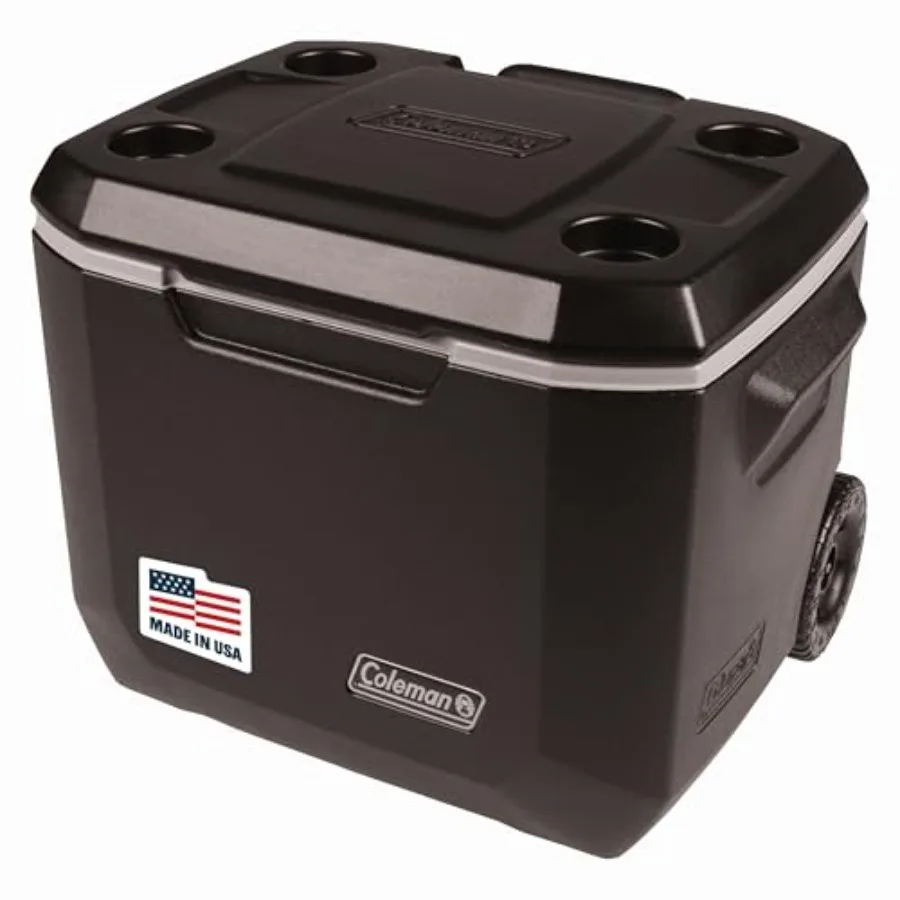 

Xtreme 50qt Rolling Cooler with Wheels Extra-Walled Insulation Keeps Ice up to 5 Days Portable Wheeled Hard Chiller for Outdoor