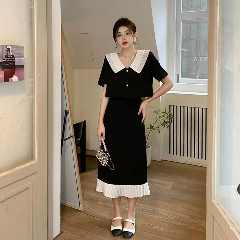 

Midi Female Outfits Summer Clothes 2025 Y2k Luxury Designer Clothing The New Function of Matching Women's Two Skirt Piece Set