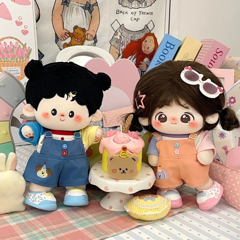 

1 set Strap Pants Set 10/20cm Cotton Doll Clothes Outfit Fashion 20cm Cotton Doll's Clothes Cartoon Pattern Cute