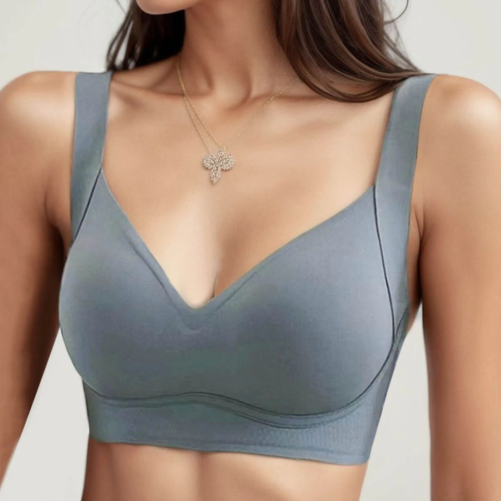 Push Up Thin Vest Style Underwear For Female Casual Comfortable Women's Bra Solid Color Soft Support Without Steel Ring Bras