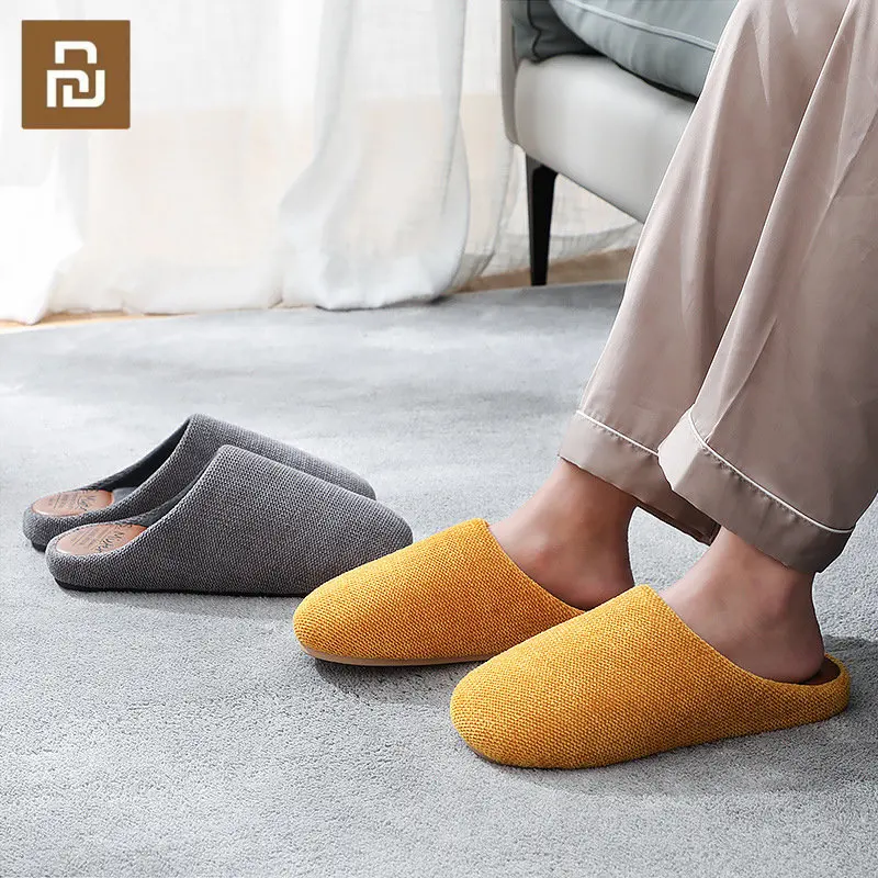 Youpin New Winter Cotton Slippers Warm Men Shoes Women Non-Slip Breathable,Erspiration,Skin-friendly Plush Thick-soled Slippers