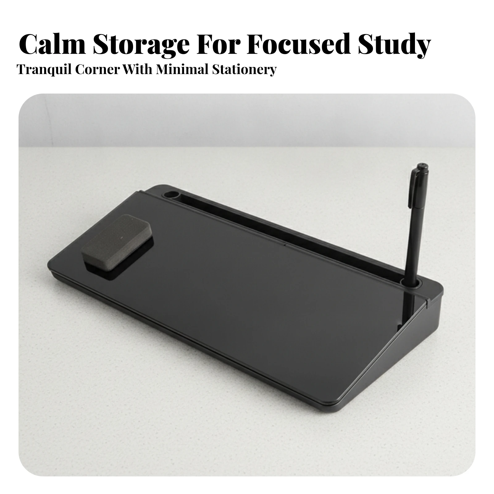 Glass Whiteboard with Storage Sleek Desktop Whiteboard Desktop Dry Erase Board Premium Glass Dry Erase Board Smooth