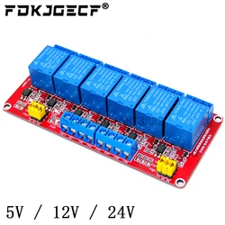 6 Channel Relay Module 5V 12V 24V High and Low Level Trigger Relay Control With Optocoupler 6 Way Relays DC 5 V 12 V 24 V Volt