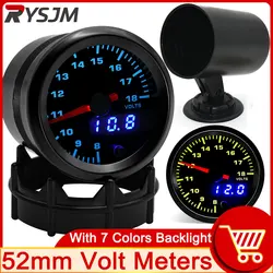 52mm Voltage Gauge Car Volt Gauge with 7 Colors Backlight Voltmeter Indicator 8~18V Battery Tester Accessories customized
