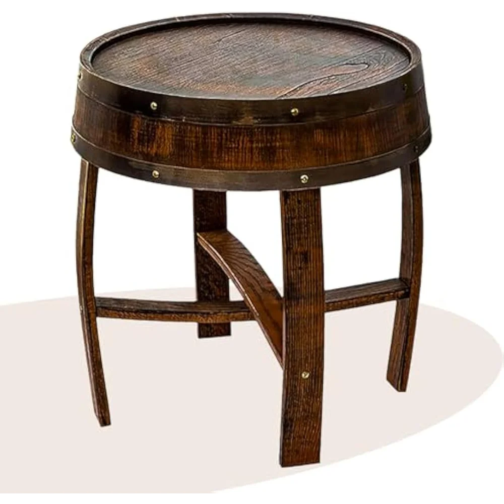 

Rustic Wine Barrel Table - A Blend of Style and Function, Whiskey Barrel End Table