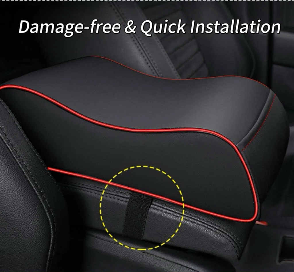 PU-Leder Auto Mittelkonsole Armlehnenauflage Ergonomische Kurvenform Taschentuchfach Aufbewahrung Auto-Innenausstattung Geschenke – Detail 4
