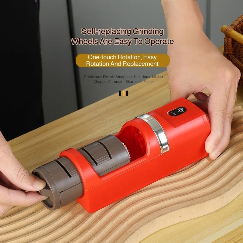 Picture 3: Rechargeable  Knife Sharpener Automatic Multi-function Small Sharpening Machine Whetstone For Household Kitchen
