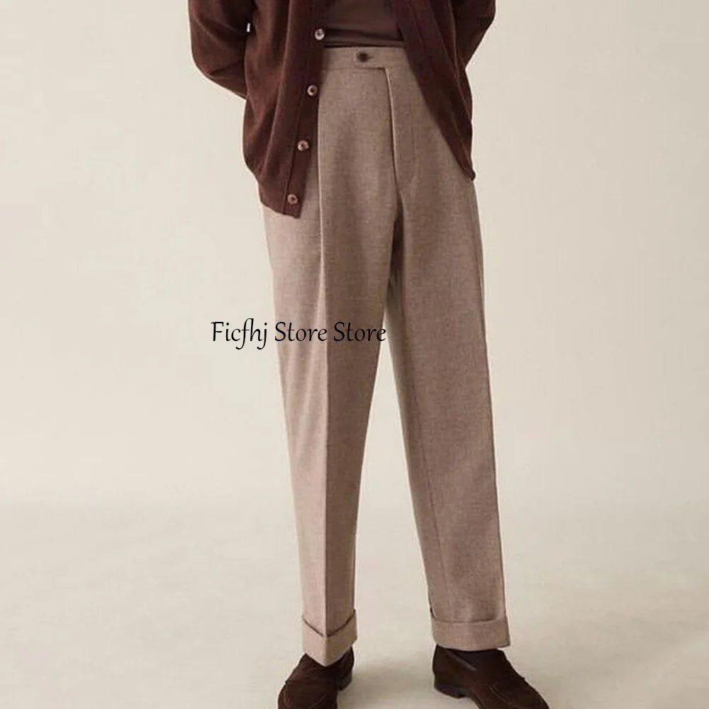 

Casual Pants for Man Trousers Wool Fabric Classic Men's Pants Straight Leg Work Trouser Tailoring Clothing