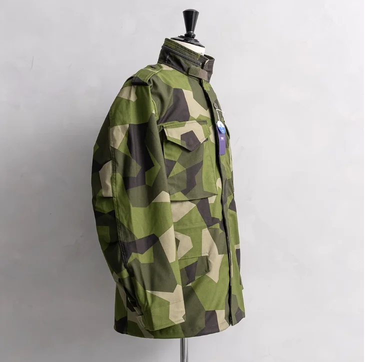 Swedish Military Version M90 Three Defense Geometric Camouflage US M65 Field Jacket
