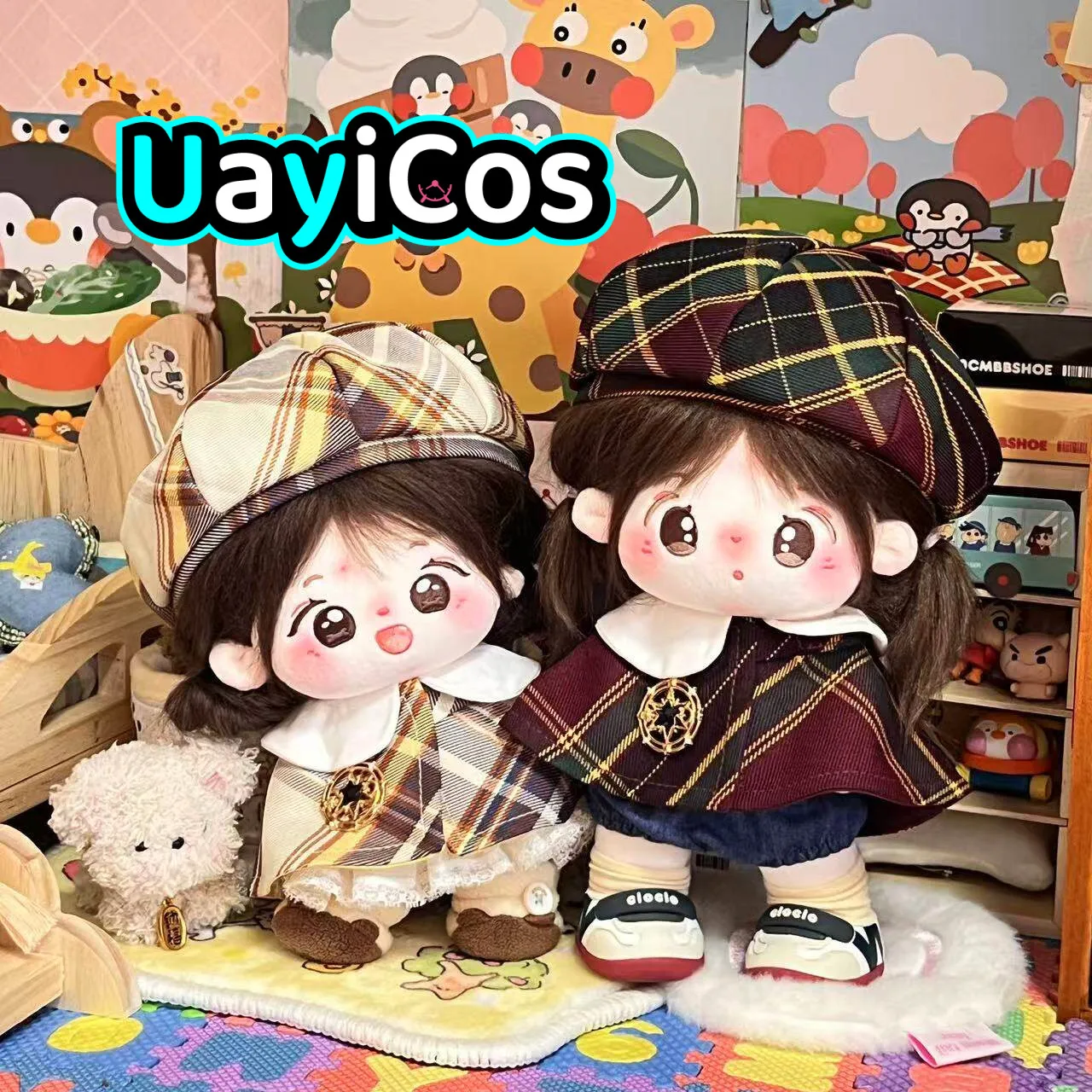 

In Stock 20cm Doll Clothes Magic Academy Cloak Plaid Hat Clothing Costume Suit Doll Accessories Anime Game Toy Kids Gifts Cospla