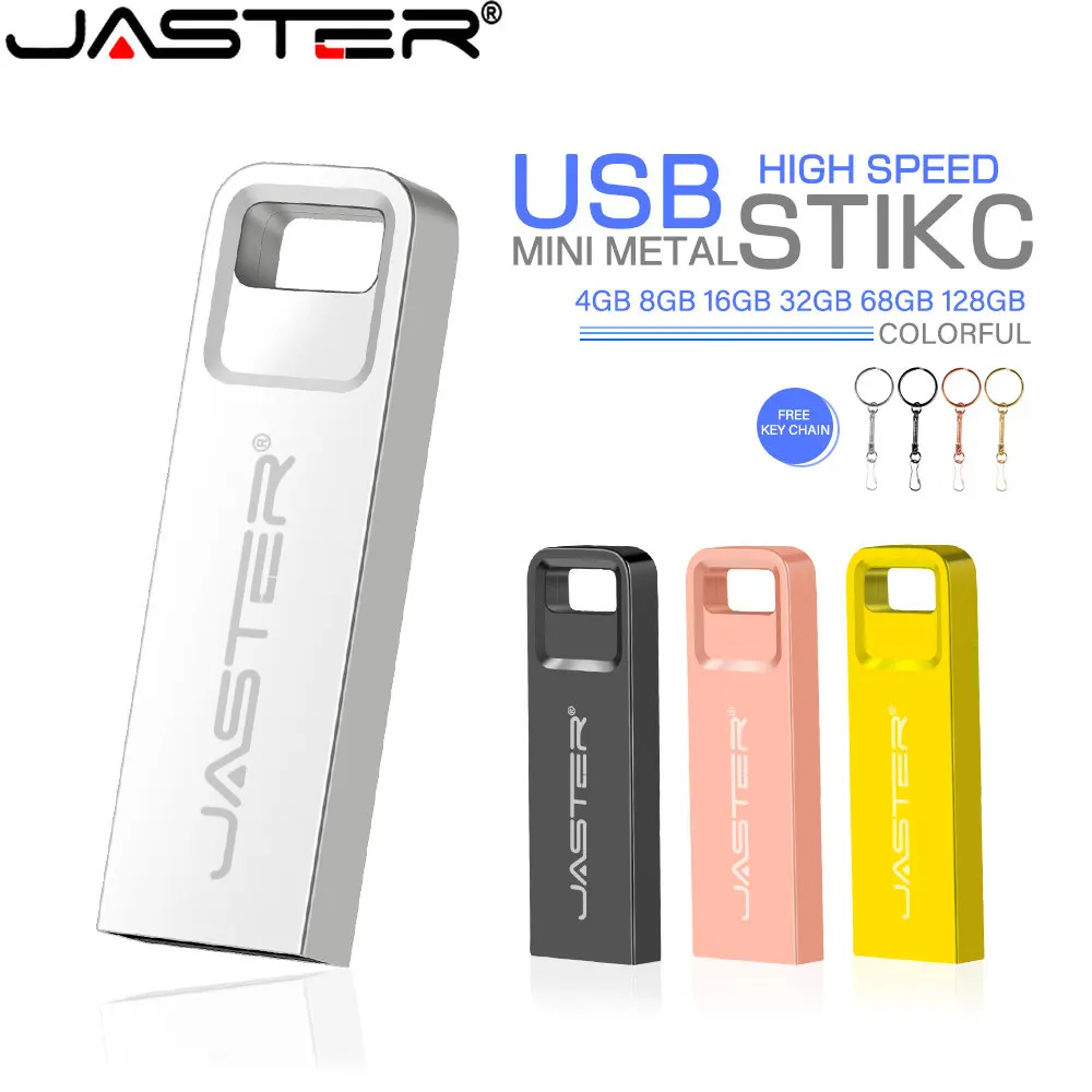 

Металлические флеш-накопители JASTER USB 2,0, 64 ГБ, 32 ГБ, черная высокоскоростная карта памяти, 16 ГБ, Подарочный Брелок, деловой подарок, U-диск 8 ГБ