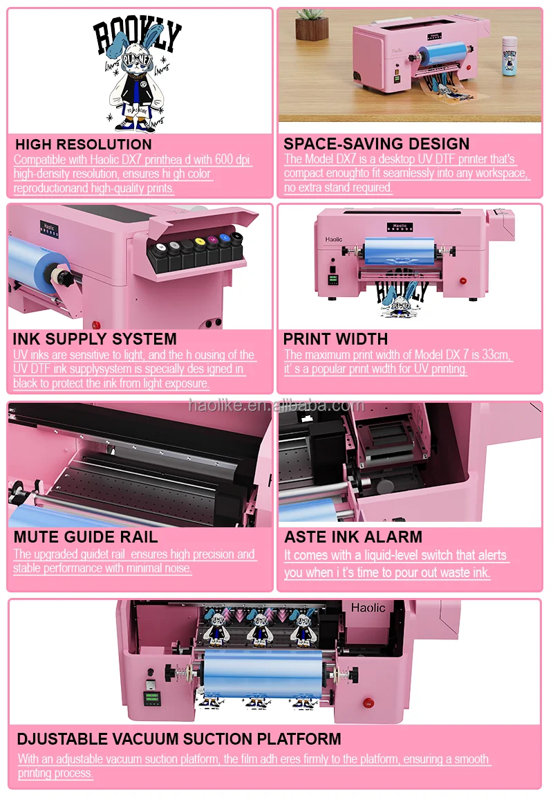 Mini UV DTF Printer 13inch Desktop All-in-One With Lamination & Cutter | Sleek, Silent, Space-Saving Design