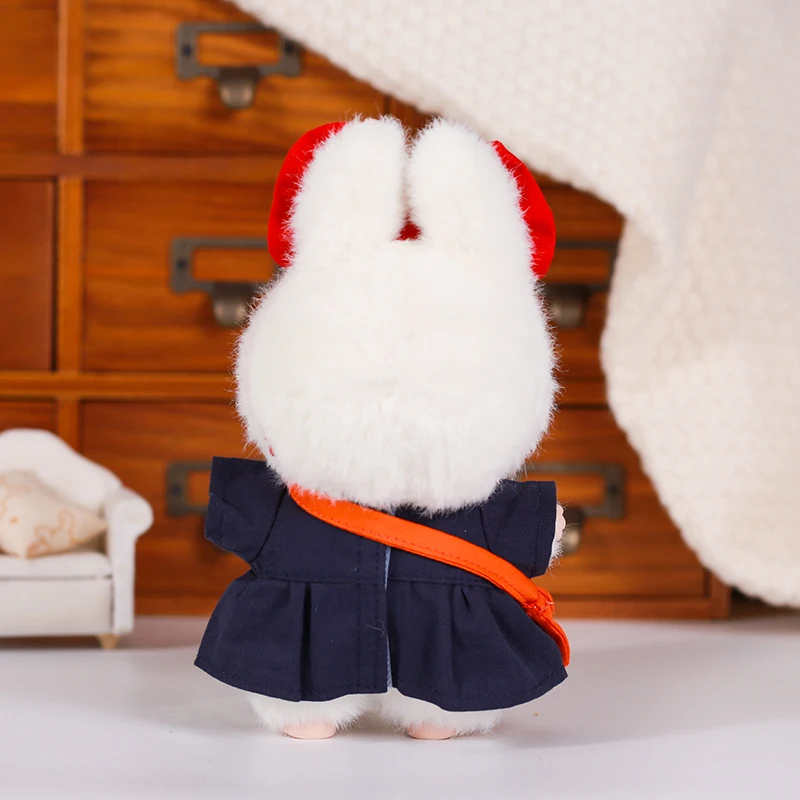 Vestiti per bambole in peluche da 17 cm per vestire le bambole di coniglio Labubu Piccola strega con fiocco Fascia per capelli/Borsa a tracolla Baby Doll Toys Abbigliamento