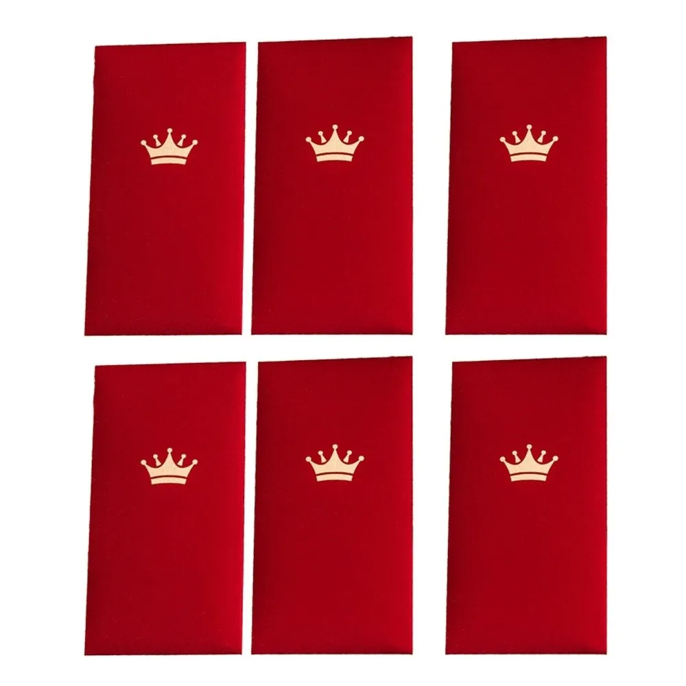 6pcs Chinese Style 2026 Red Envelopes New Year Blessing Minimalist Cash Gift Envelopes Gift Flash Gold Paper Luck Money Bag