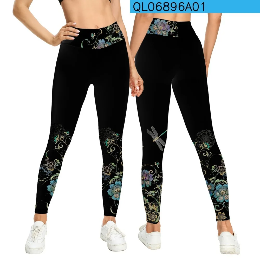 Butterfly Animal Plus Size Lace Up Print High Waist Leggings 2023 Casual Fashion Women 3D Butterfly Printed Leggings Fitness