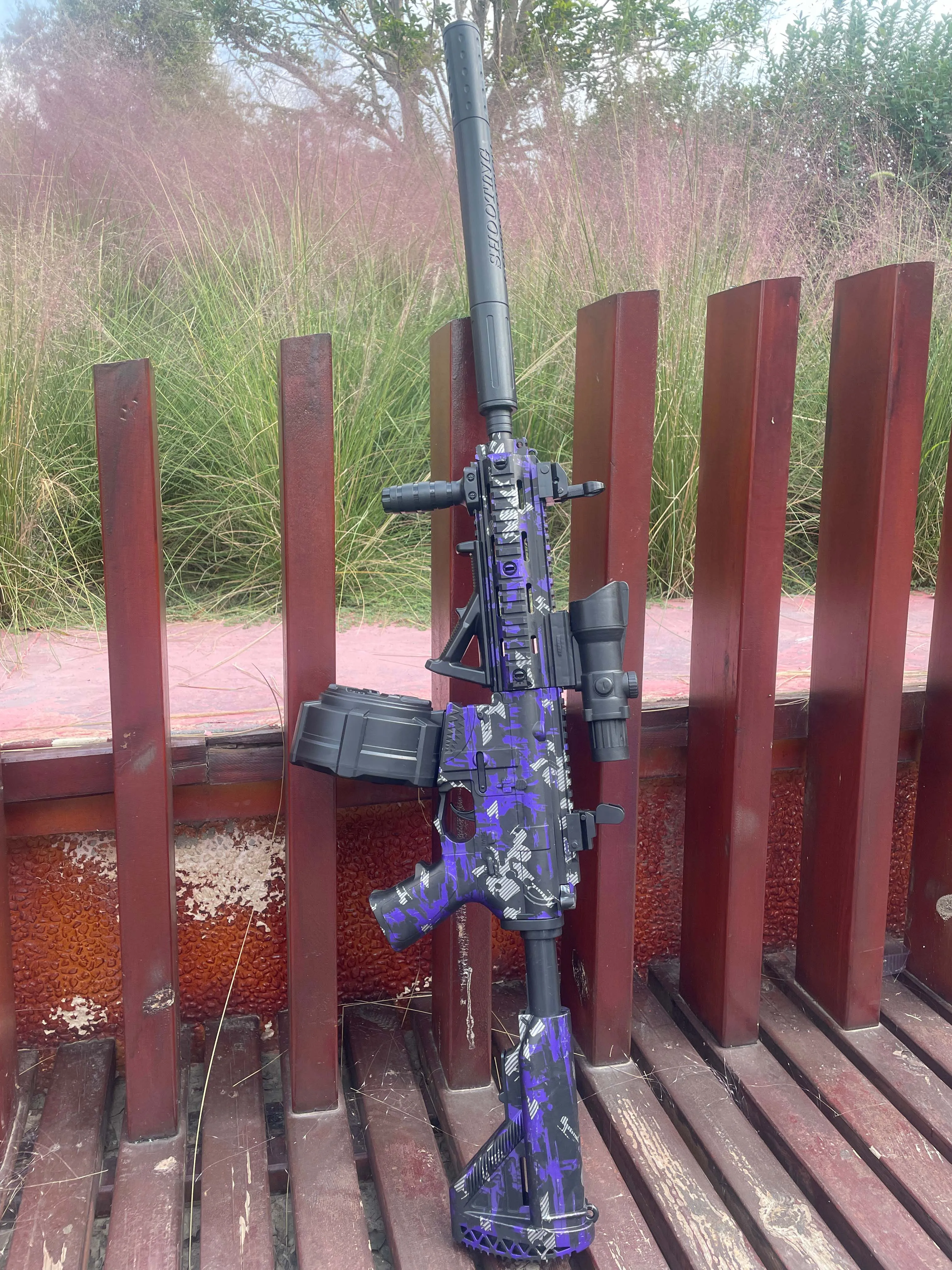 هدية مثالية للرجال والمراهقين: مسدس جل تلقائي كامل M416 - يهيمن مع إطلاق نار مستقيم بطول 16 مترًا، ساحة معركة خارجية نهائية