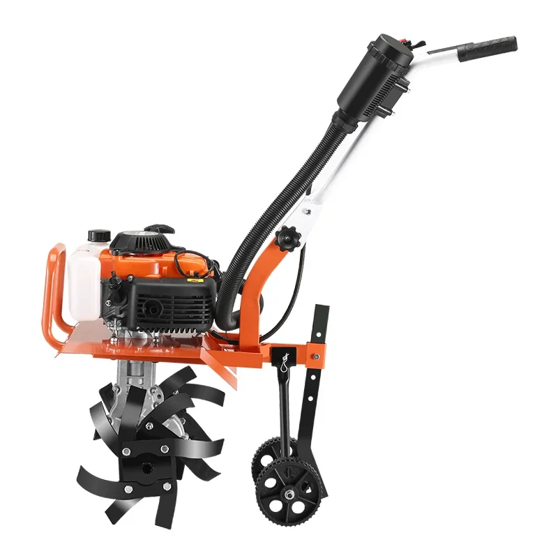 Micro-tiller Small agricultural hand-held rotary tiller Household hoe Weeding and loosening soil Ditching and plowing