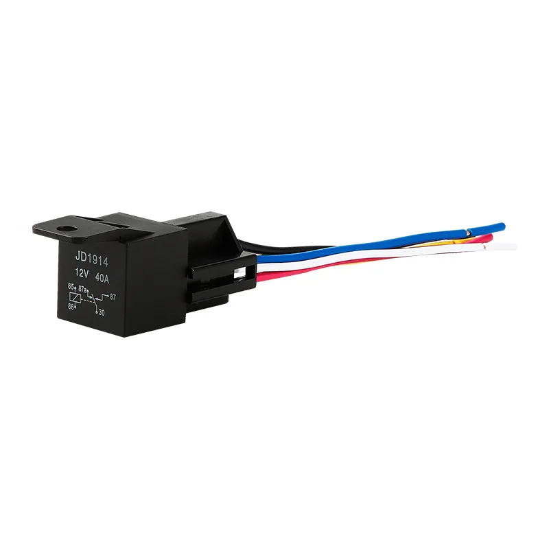 Heavy Duty 40A Car Relay 12V/24V 4/5 Pin Plastic Back + Wiring Socket Kit for Auto Truck RV