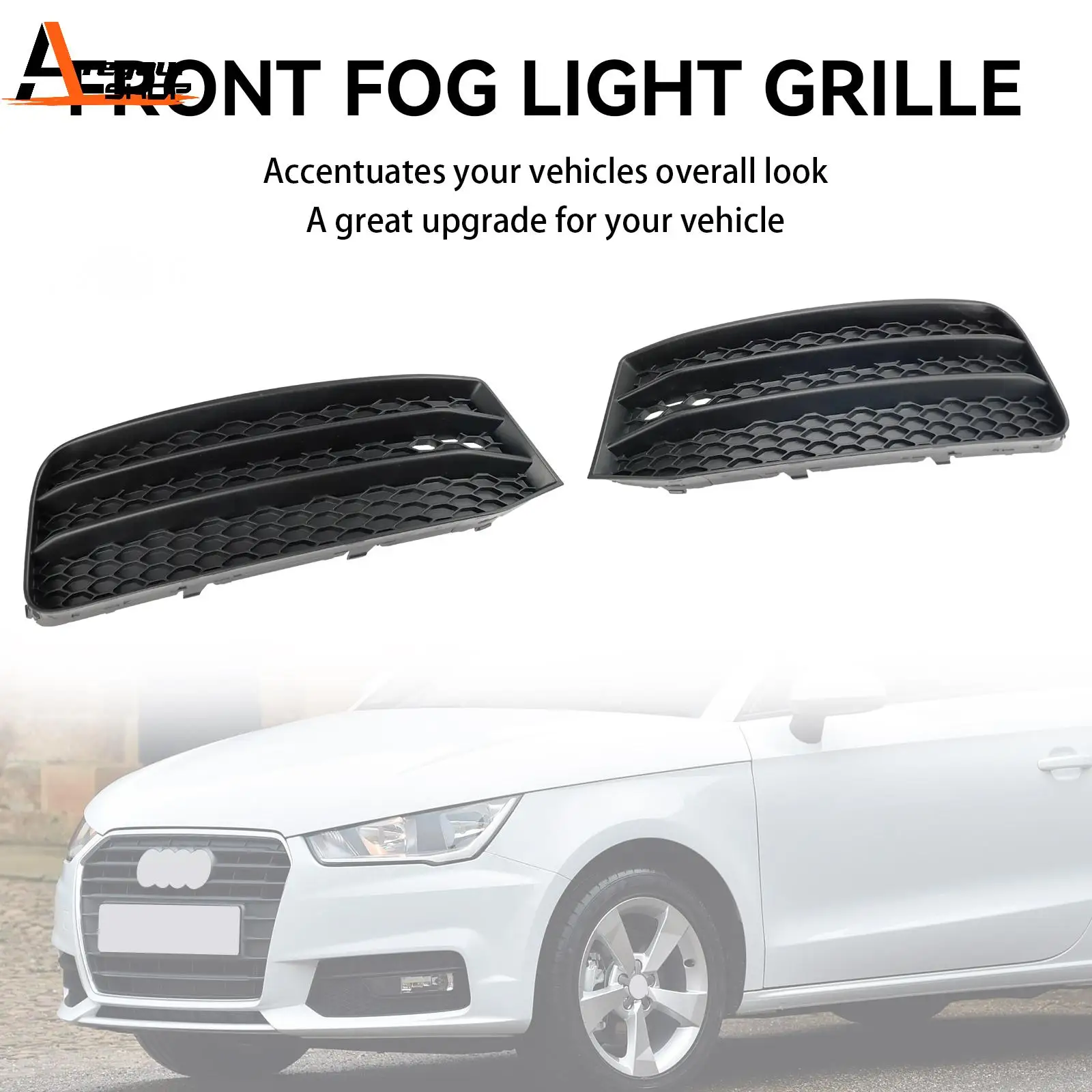 Areyourshop 2PCS Front Bumper Fog Light Cover Grill Grille Fit for Audi A1 8X 2015-2018