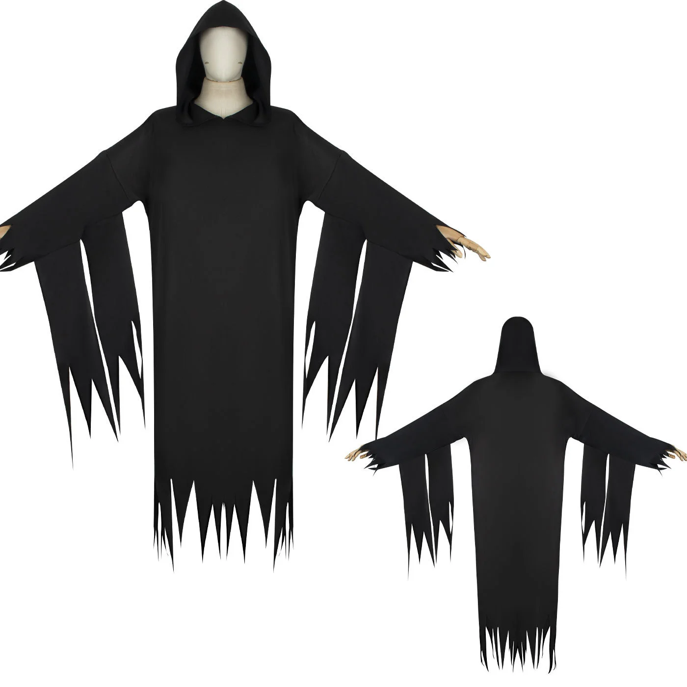 Robe de Cosplay avec Masque pour Homme et Femme, Vêtement à Capuche, Fantôme de la Mort, pour Halloween