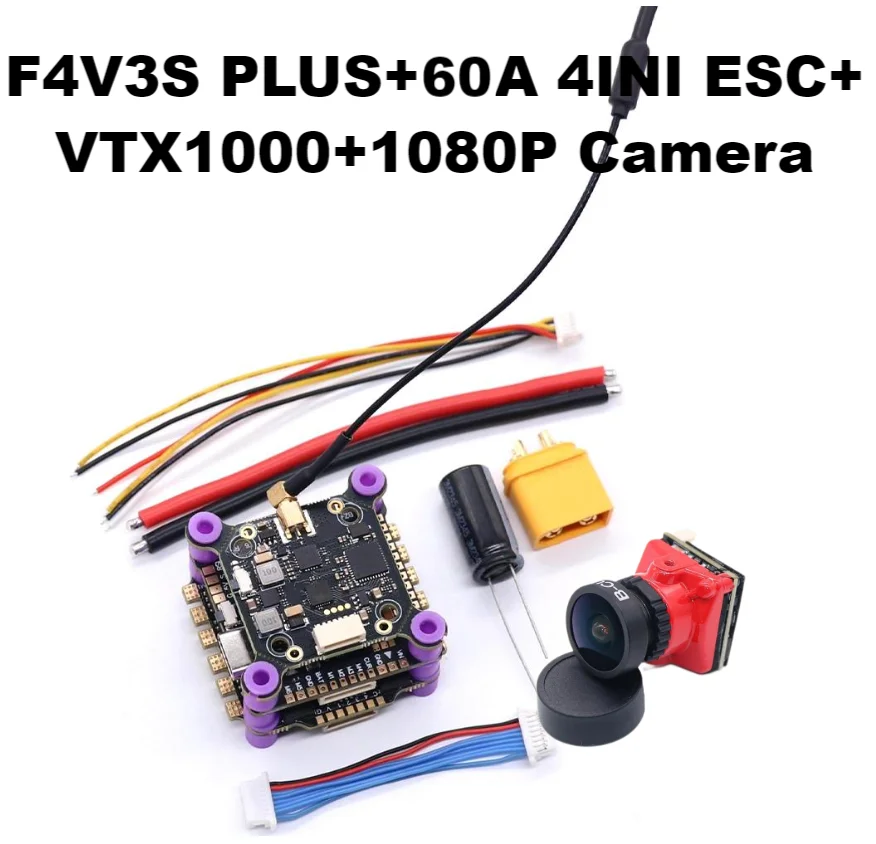 F4V3S/ F4V3S PLUS + 45A/60A 4IN1 ESC + VTX1000 + 1080P كاميرا INAV Betaflight مجلس بارومتر OSD Quadcopter RC الطائرة بدون طيار FPV سباق