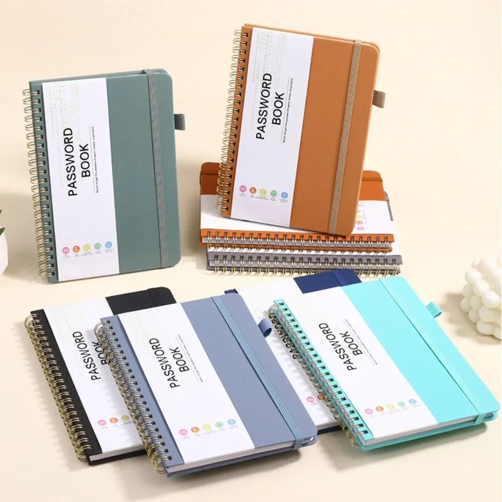 With Alphabetical Tabs Pocket Password Keeper Book Coil Book A6/B6 Size Password Keeper Notebook Portable Strap